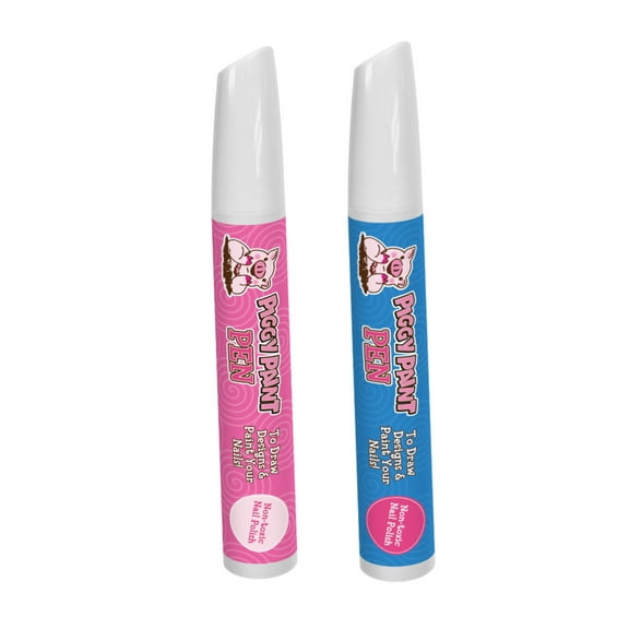 Piggy Paint Twinsies Pink, Blue Pen Set Kids- Non-toxic, Mess-free Nail Polish