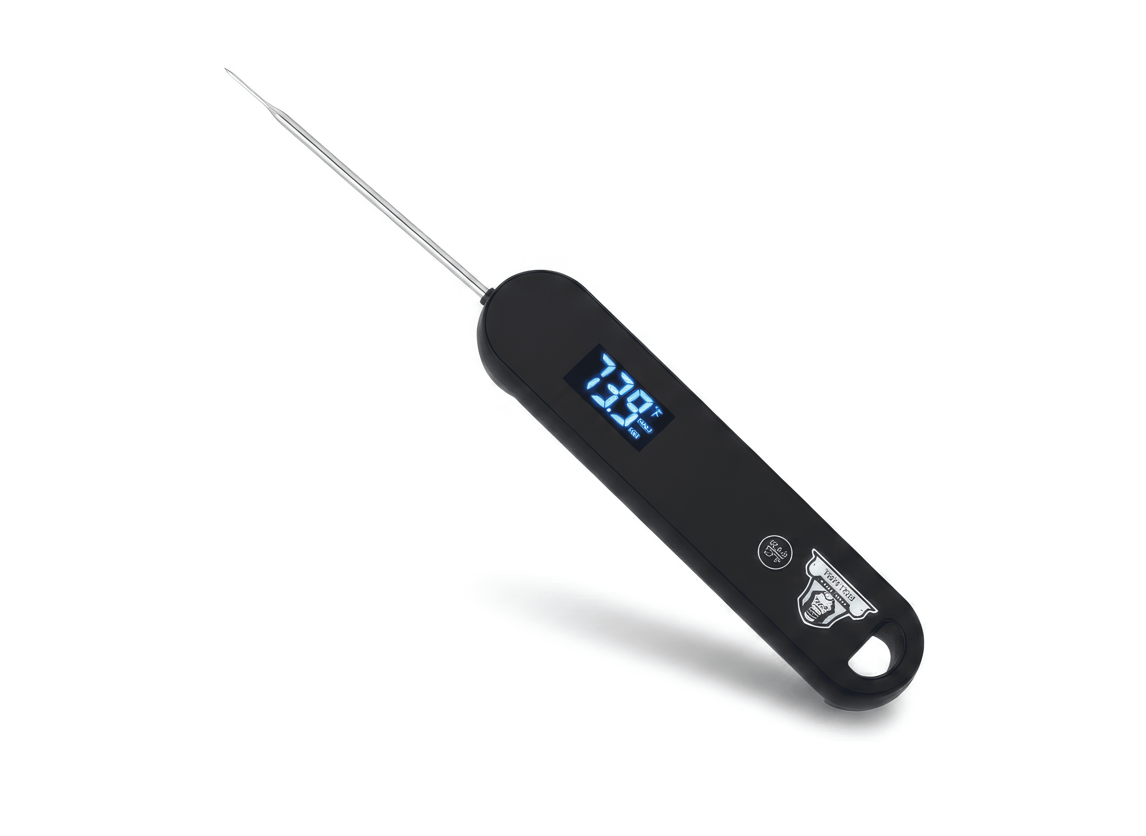 TwinTech Instant Read Meat Thermometer, Digital Food Thermometer, Foldable Probe, Magnetic, Waterproof, Backlight, AAA Battery, Black