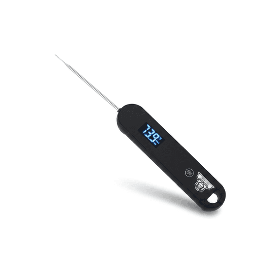 TwinTech Instant Read Meat Thermometer, Digital Food Thermometer, Foldable Probe, Magnetic, Waterproof, Backlight, AAA Battery, Black