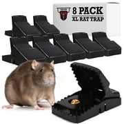 TwinTech Rat Traps - Indoor & Outdoor Professional Grade Squirrel Trap, Reusable 8.3" x 8.3" x 8.3" Value Pack, 8 Count