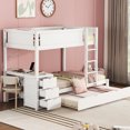 thumbnail image 1 of Twintwin Bunk Bed With Ports, Desk, Storage, And Twin Trundle In White Storage - Enhance Your Bedroom's Appeal Function, 1 of 7