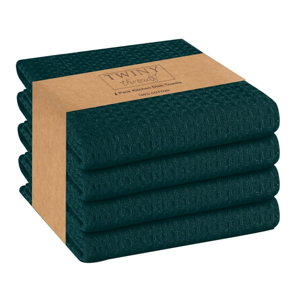 Twiny Threads Waffle Kitchen Towel 16"x26" Set of 4 - Teal