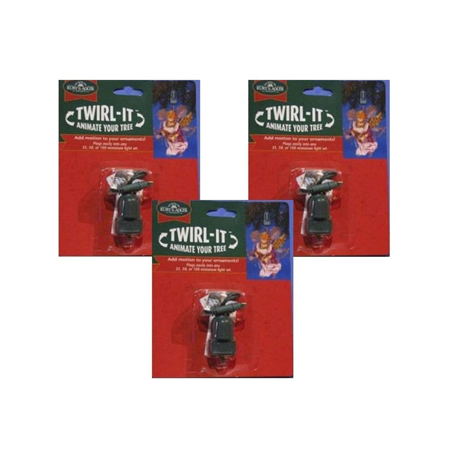 TwirlIt Motor Pigtail Christmas Tree Ornament SpinnersSet of 3