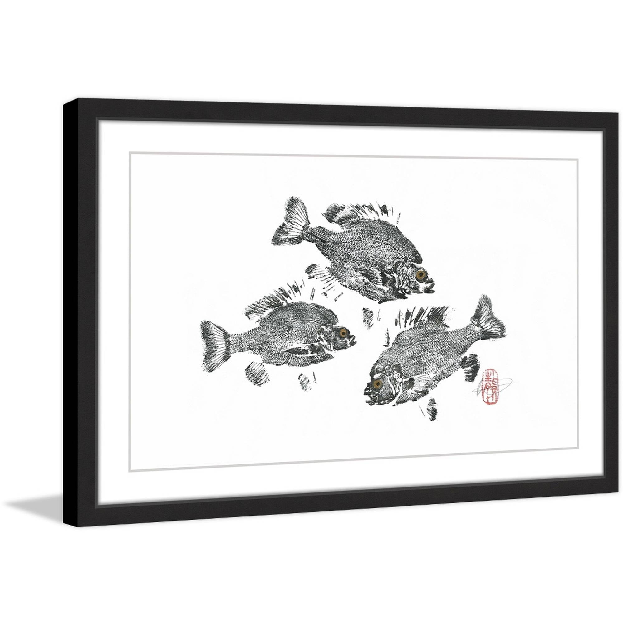 "Twirling Sunfish" Framed Painting Print