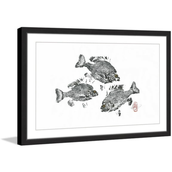 "Twirling Sunfish" Framed Painting Print