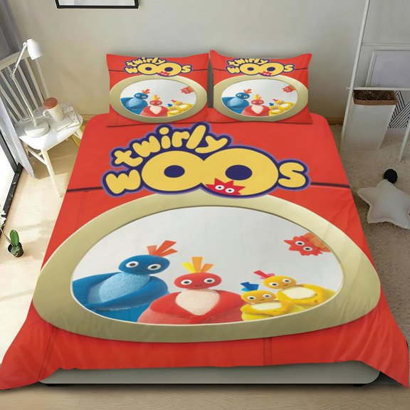 Twirlywoos Themed Bed Sheet Set Three Piece Set 68x86 In ches Comfortable And Skin Friendly Unique Design Creating A Star Gifts For Family Friends fans