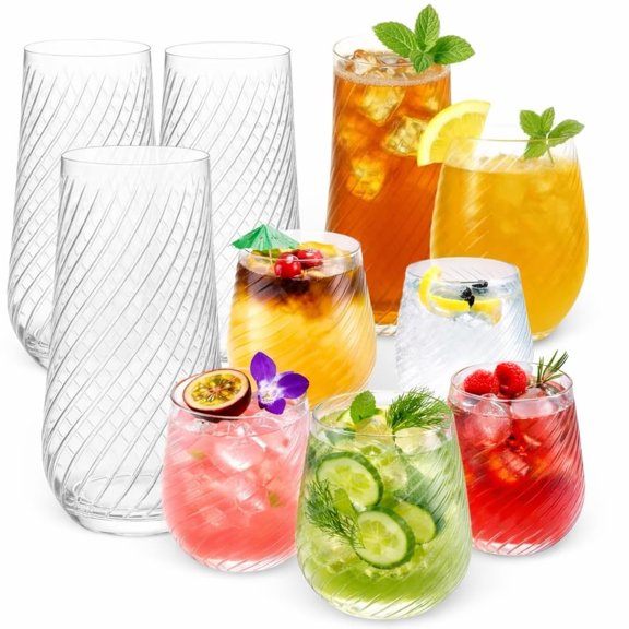 Twiselle Clear 48 Pack Origami Ripple Plastic Drinkware Set