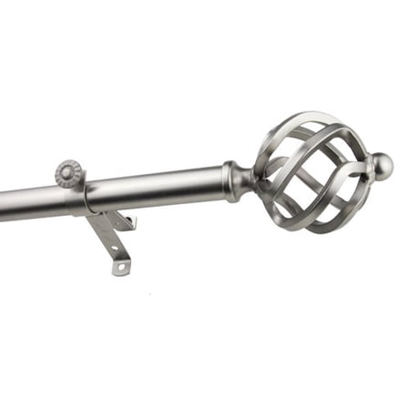 Twist 13/16 inch dia. Curtain Rod 28-48" - Satin Nickel