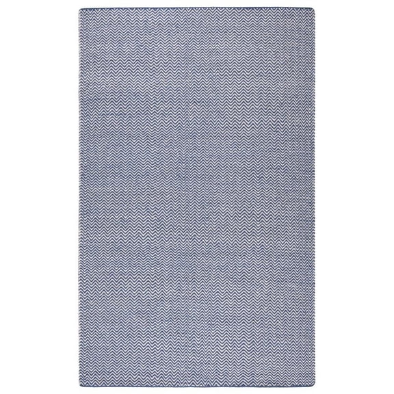 Twist 3' x 5' Chevron Blue Off White Hand Woven Area Rug