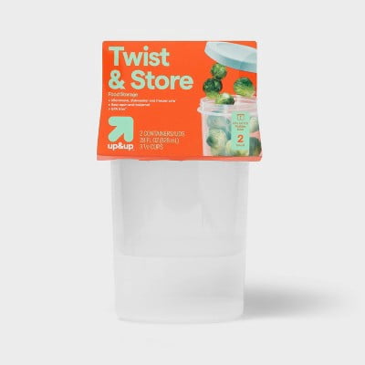 Twist & Store Round Food Storage Containers - 28 fl oz/2ct - Walmart.com