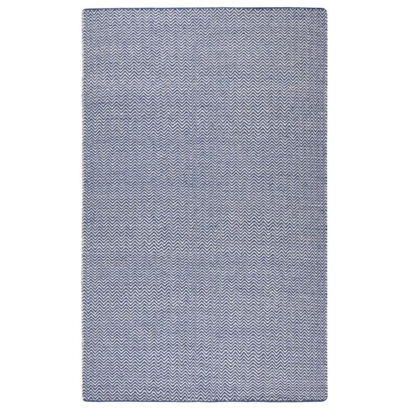Twist 5' x 8' Chevron Blue Off White Hand Woven Area Rug
