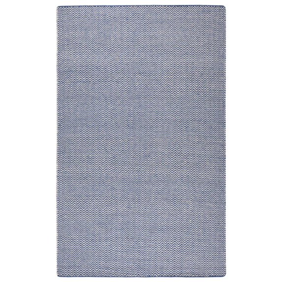 Twist 5' x 8' Chevron Blue Off White Hand Woven Area Rug