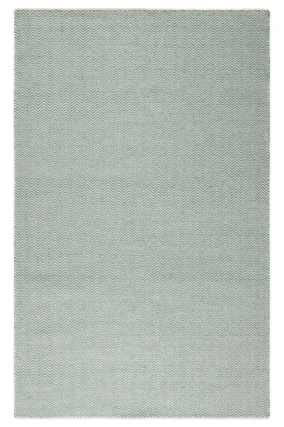 Twist 8' x 10' Chevron Green Off White Hand Woven Area Rug