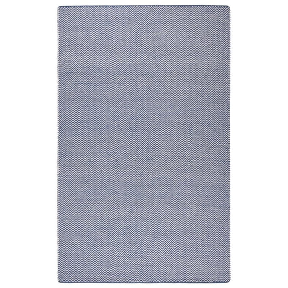 Twist 9' x 12' Chevron Blue Off White Hand Woven Area Rug