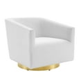 thumbnail image 1 of Modway Twist Accent Lounge Performance Velvet Swivel Chair in Gold White, 1 of 7