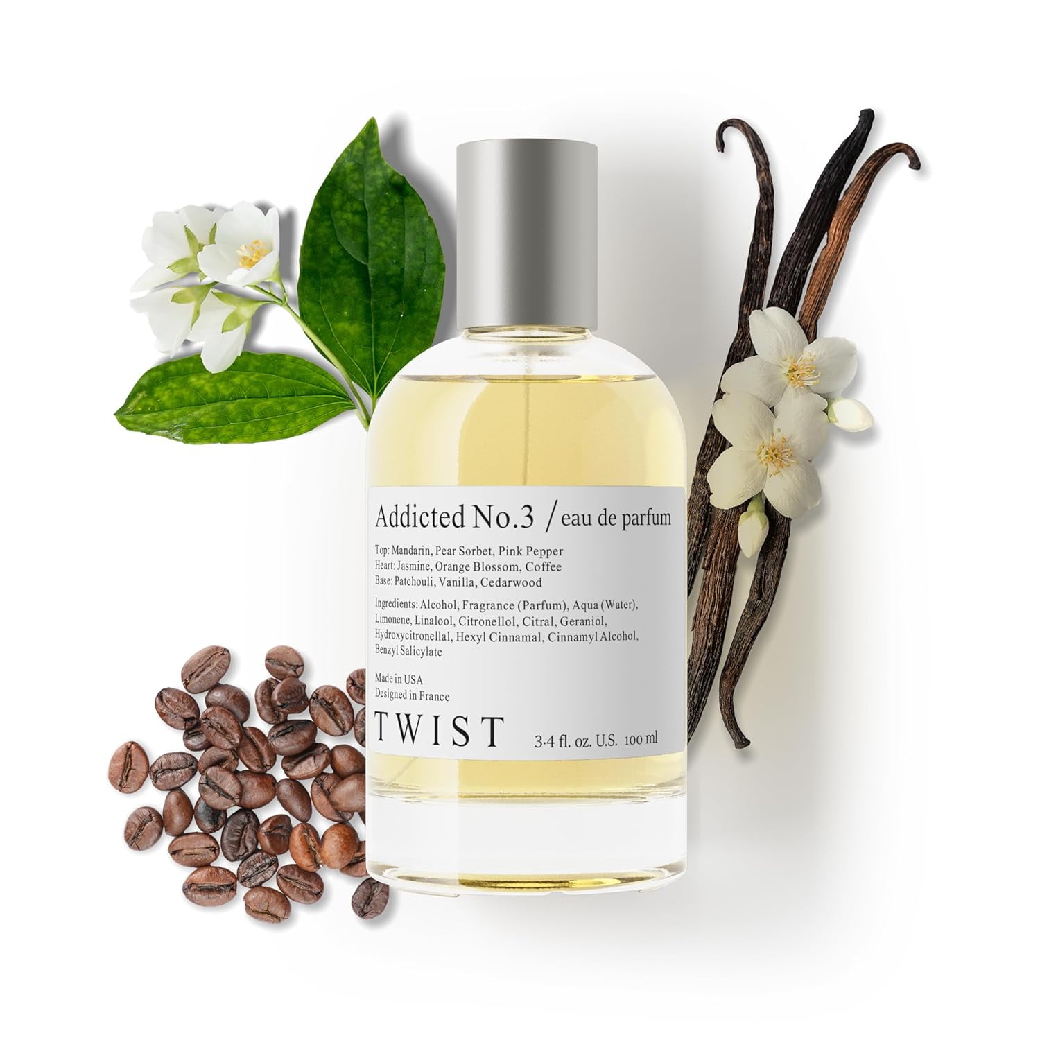 Twist - Addicted No. 3 - Eau De Parfum Inspired by Y. Blk Opium Long-Lasting Perfume For Women, Paraben Free, Vegan, Clean Ingredients, Fragrance - Spray 100 ml | 3.4 fl. oz.