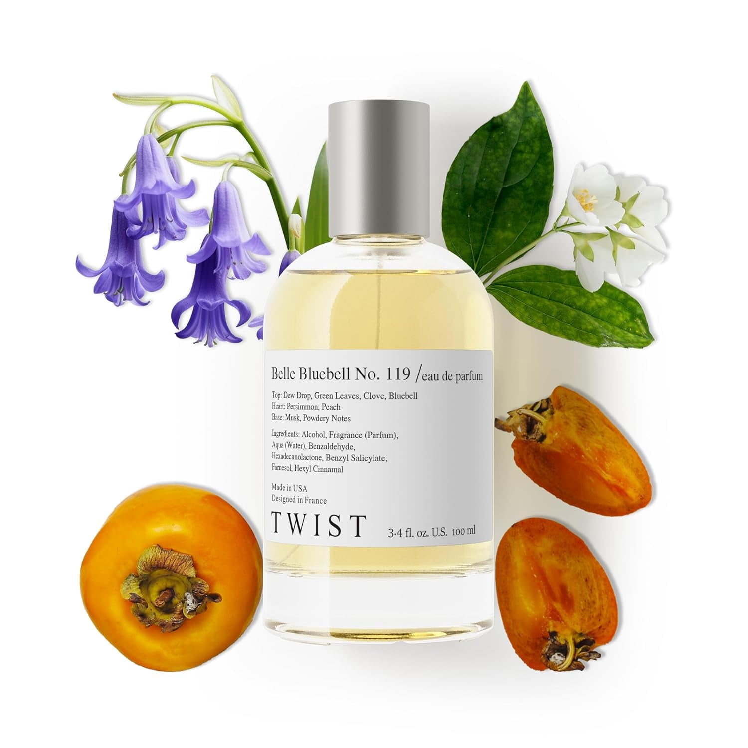 Twist Belle Bluebell No. 119 - Inspired by J. Malone's Wild Bluebell, Long-Lasting Perfume for Women, Paraben-Free, Vegan, Clean Ingredients, Fragrance – Spray 100 ml | 3.4 fl. oz.