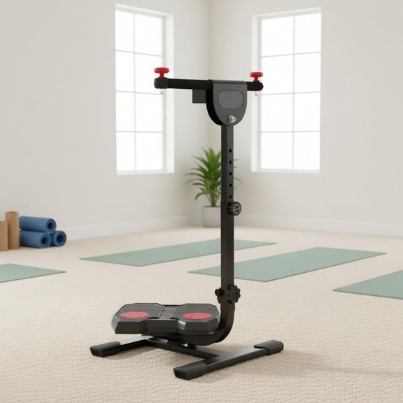 Twist Board Exercise Machine Waist Trainer with Handle Digital Display 330Lbs Capacity Adjustable Height 39.4-47.2 In Foldable Steel Core Workout Equipment Home Gym Fitness Training Balance Stepper