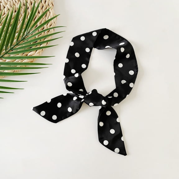 Twist Bow Wire Headbands Head Wrap Retro Bowknot Polka Dot Lattice Design Rabbit ear Wired Hairbands Hair Holder Hair Accessory for Women and Girls Black