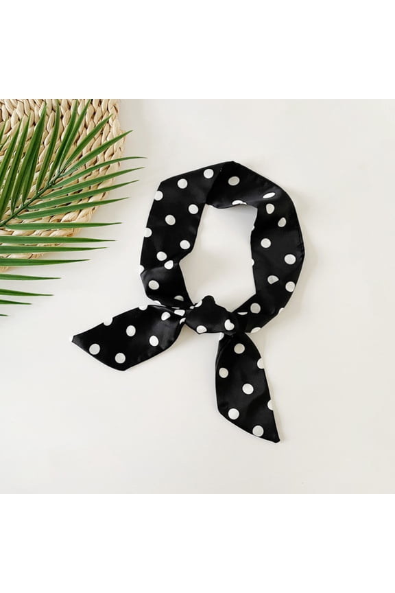 Twist Bow Wire Headbands Head Wrap Retro Bowknot Polka Dot Lattice Design Rabbit ear Wired Hairbands Hair Holder Hair Accessory for Women and Girls Black