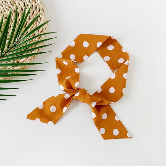 Twist Bow Wire Headbands Head Wrap Retro Bowknot Polka Dot Lattice Design Rabbit ear Wired Hairbands Hair Holder Hair Accessory for Women and Girls Yellow