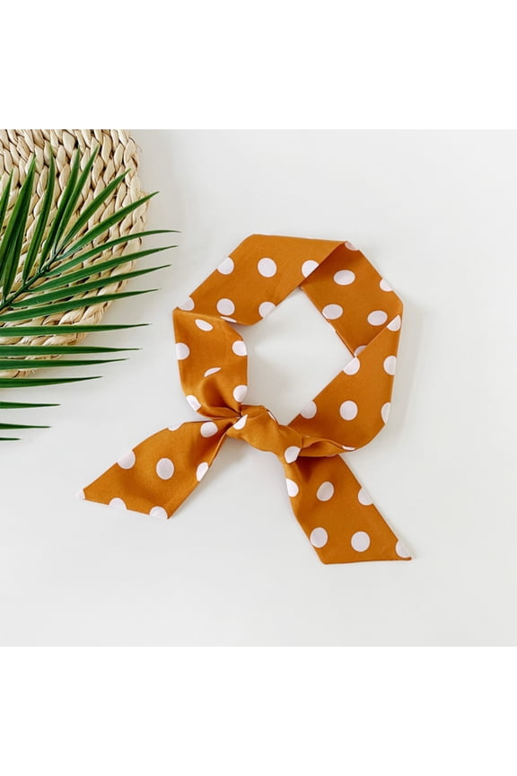 Twist Bow Wire Headbands Head Wrap Retro Bowknot Polka Dot Lattice Design Rabbit ear Wired Hairbands Hair Holder Hair Accessory for Women and Girls Yellow