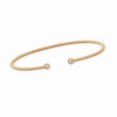 thumbnail image 1 of Twist Cable Cuff Bracelet with Cubic Zirconia Ends 14k Gold-plated Silver, 1 of 1