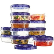 PLASTICPRO 8 Oz Twist Cap Meal Prep Containers Reusable Food Storage Containers with Lids, 12-Pack