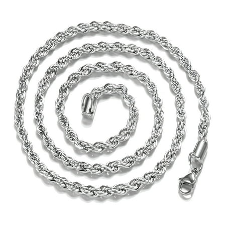 Twist Chain Necklace, Stainless Steel Rope Jewelry for Men & Women