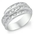 thumbnail image 1 of Twist Coil Round Clear CZ Snake Ring .925 Sterling Silver Band White Jewelry Female Size 5, 1 of 4