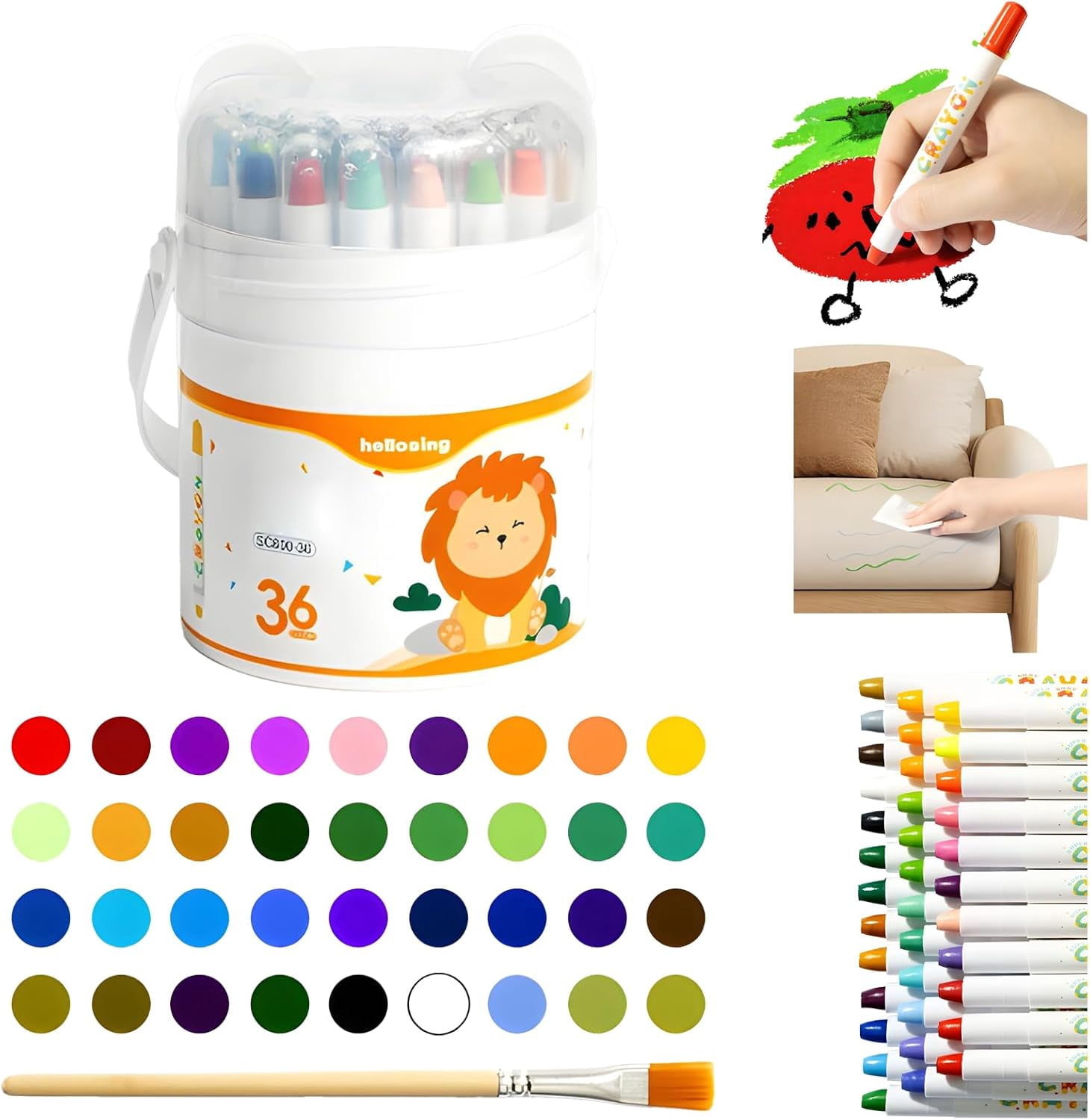 Silky Crayons, Non-Toxic Washable Crayonss, Ultra-Silky Easy-Grip Art Supplies