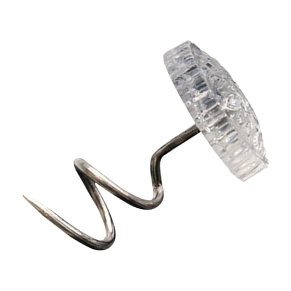 Twist Design Bed Skirt Pins, 50 Pack Clear Head Upholstery Tacks, Durable Fixing Pins for Sofa Cover, Slipcover and Headliner, Rust Proof Fastener for Home Textile Decoration and Fixing Use,Clear