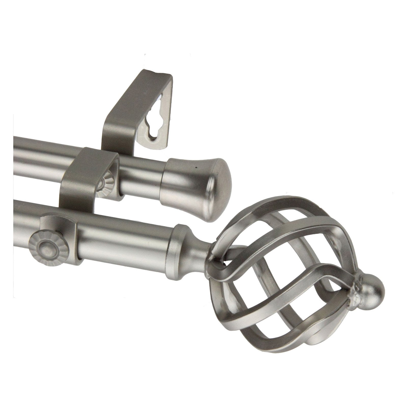 Twist Double 13/16 inch dia. Curtain Rod 28-48" - Satin Nickel