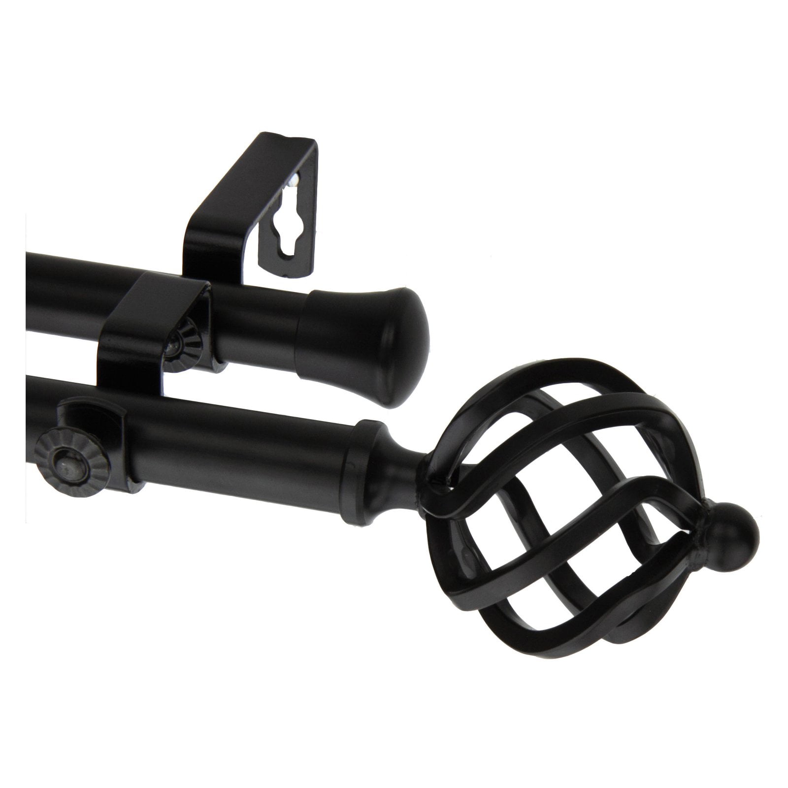 Twist Double 13/16 inch dia. Curtain Rod 48-84" - Black