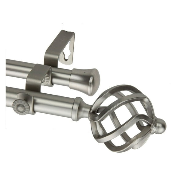 Twist Double 13/16 inch dia. Curtain Rod 48-84" - Satin Nickel