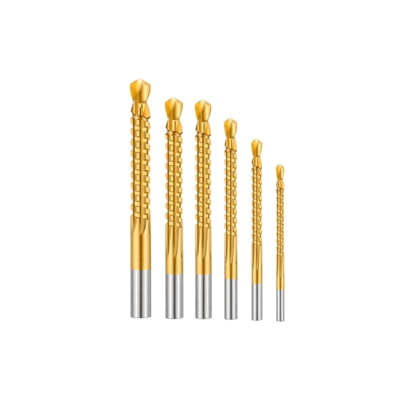 Twist Drill Bit Set for Metal and Wood Heavy Duty 6 Piece Construction Tools for Home Improvement Small Craft Projects
