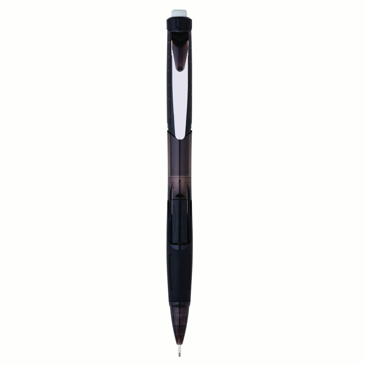 Twist-Erase CLICK Mechanical Pencil (0.9mm) CLEAR Barrel, Black Grip, 12 Count