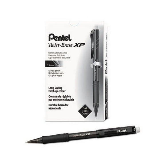 Twist-Erase EXPRESS Mechanical Pencil 0.9 mm, HB 2.5, Black Lead, Black Barrel, Dozen