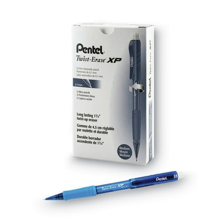 Pentel QE417C Twist-Erase EXPRESS 0.7 millimeter HB (No. 2) Mechanical Pencil - Black Lead/Blue Barrel (1-Dozen)