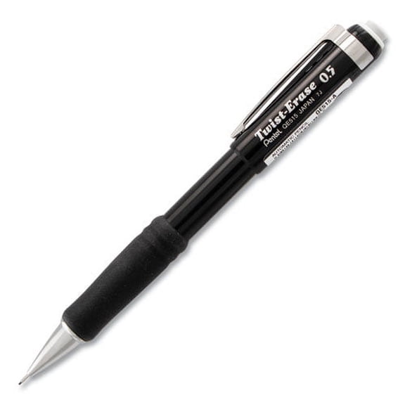 Twist-Erase Iii Mechanical Pencil, 0.5 Mm, Hb (#2.5), Black Lead, Black Barrel | Bundle of 2 Each