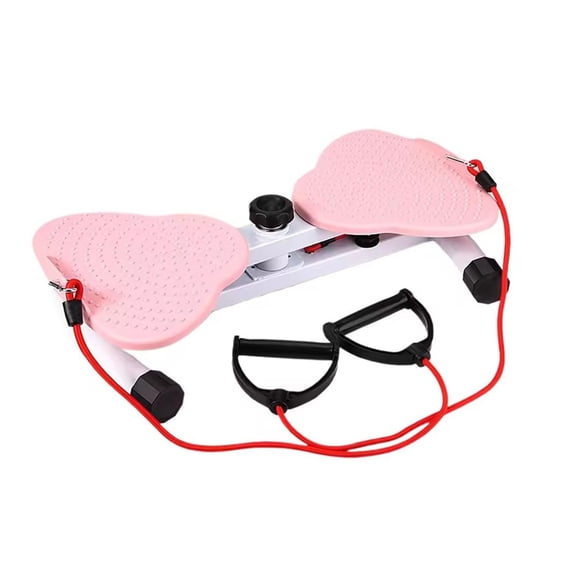 Twist Fitness Machine For Home Workout, Pink Portable Stepper With Resistance Bands, Cardio & Core Training For Women, Compact Foot Pedal Exerciser For Gym, Office, Home Use