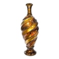 thumbnail image 1 of Twist Foiled & Lacquered Ceramic Turned & Ridged Bud Vase, Brown & Orange, 1 of 1