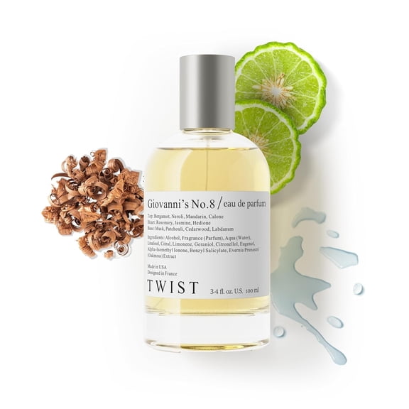 Twist - Giovannis No. 8 - Eau De Parfum Inspired by Acq. D. Gio, Long-Lasting Perfume For Men, Paraben Free, Vegan, Clean Ingredients, Fragrance - Spray 100 ml | 3.4 fl. oz.