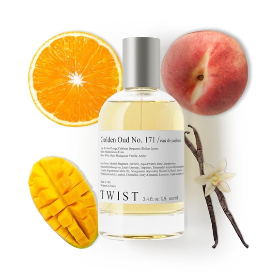 Twist Golden Oud No. 171 - Eau De Parfum Inspired by Al Haram. Amber Oud Gold Edition, Long-Lasting Perfume For Women & Men, Paraben Free, Vegan, Clean, Unisex, Fragrance - 100 ml | 3.4 fl. oz.