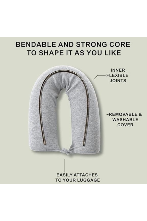 Twist Memory Foam Travel Pillow for Airplanes - Travel Neck Pillow for Sleeping - Airplane Pillow for Neck Support, Chin, Lumbar and Leg - Adjustable, Bendable Neck Roll Pillow