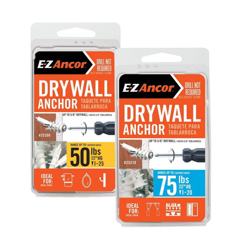 Twist-N-Lock 50 lbs. & Twist-N-Lock 75 lbs. Drywall Anchors Combo Kit 2 (25-Pack and 20-Pack))