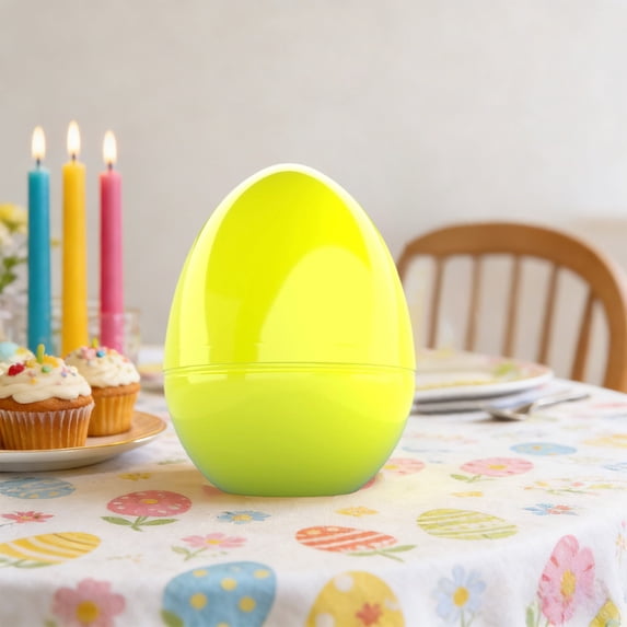 Twist-Open Plastic Easter Egg Toy 12cm, Hollow Fillable Container for Candy Treats Treasure Hunt, Reusable Decorative Egg for Party DIY Craft Kids Game
