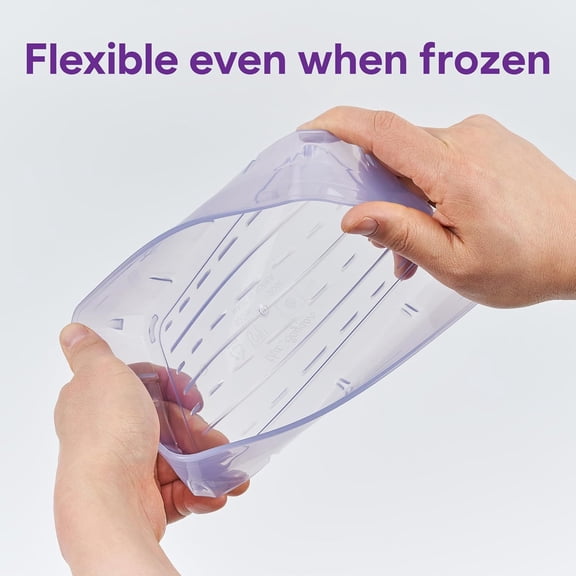 Twist-Release Freezer Containers, 10 Pack Flexible When Frozen | Anti-Break, BPA-Free, Stackable | Made in Korea