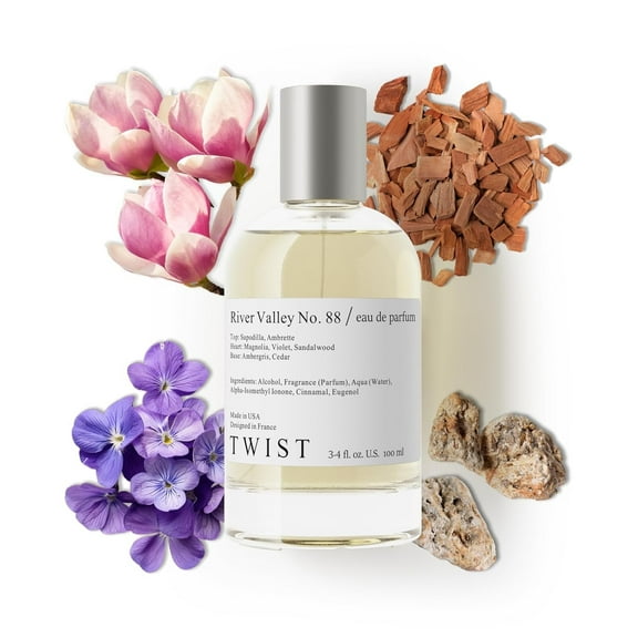 Twist River Valley No. 88 - Eau De Parfum Inspired by B. Mojave Ghost, Long-Lasting Perfume For Women & Men, Paraben Free, Vegan, Clean Ingredients, Unisex, Fragrance - 100 ml | 3.4 fl. oz.