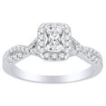 thumbnail image 1 of AFFY Twist Shank Womens Engagement Ring In 14k White Gold With 0.9 CT White Natural Diamond With RING Size-4.5, 1 of 1